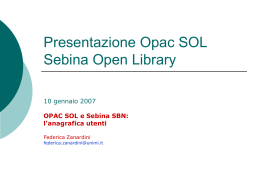 OPAC SOL e Sebina SBN