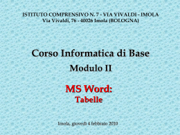 Lezione del 04/02/2010 - Centro Provinciale per l`Istruzione degli