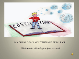 IL LESSICO DELLA COSTITUZIONE ITALIANA