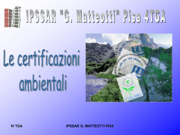 LE CERTIFICAZIONI AMBIENTALI