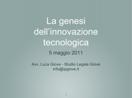 La genesi dell`innovazione tecnologica