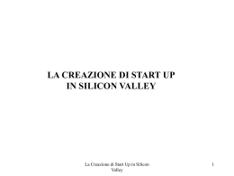 la creazione di start up in silicon valley