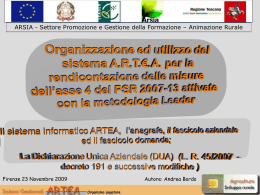 Il sistema informatico di Artea