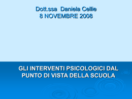 8. La relazione della dott.ssa Cellie in versione ppt