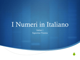 I Numeri in Italiano