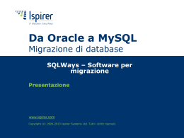 SQLWays per la migrazione da Oracle a MySQL