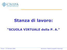 Stanza di lavoro: "SCUOLA VIRTUALE della P. A."