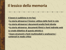 Il lessico della memoria