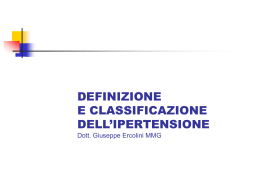 definizione e classificazione dell`ipertensione