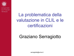 La problematica della valutazione in CLIL e le certificazioni