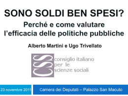 PRESENTAZIONE di U. Trivellato - Consiglio italiano per le Scienze