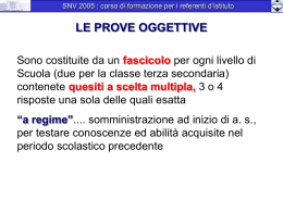 Costruzione delle prove e somministrazione cartacea