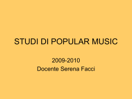 STUDI DI POPULAR MUSIC