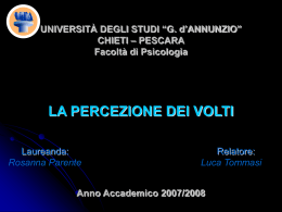 La percezione dei volti. - Laboratorio Virtuale di psicologia della