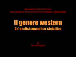 Il genere western - Cim - Università degli studi di Pavia