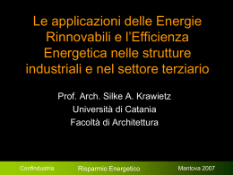 Le applicazioni delle Energie Rinnovabili e l