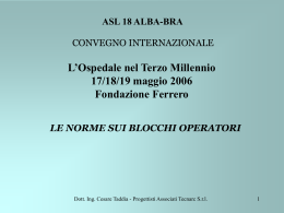 Le norme sui blocchi operatori