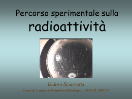 Misura della radioattivit&agrave; ambientale