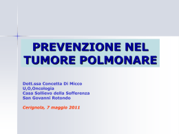 prevenzione dei tumori polmonari - Cerignola Per L`Oncologia Onlus