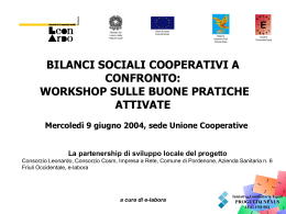 Work shop sul tema del "Bilancio Sociale" | 277 Kb - E