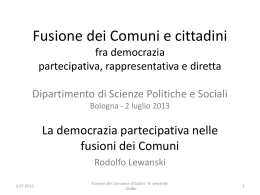 Lewanski relazione Bologna Partecipazione e Fusioni2Lug2013