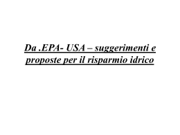 Da .EPA- USA &ndash; suggerimenti e proposte per il risparmio idrico L