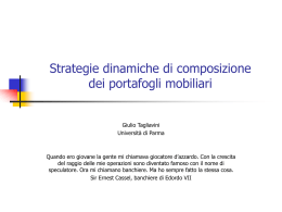 Strategie dinamiche di composizione dei portafogli mobiliari
