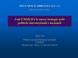 I siti UNESCO e le nuove strategie nelle politiche internazionali e