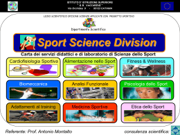 La Carta dei servizi didattici e di laboratorio di Scienze dello Sport