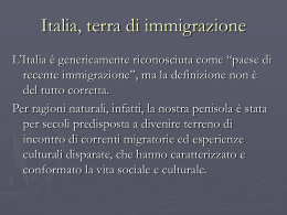 Italia, terra di immigrazione