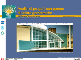 Analisi di progetti con pompe di calore geotermiche