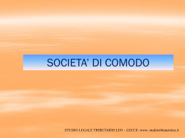 Società di comodo - Studio Legale Tributario Leo