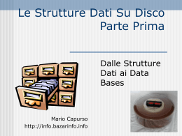 Le strutture dati su disco