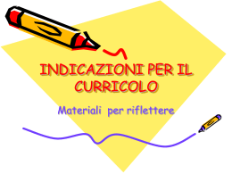 INDICAZIONI per il CURRICOLO Milano