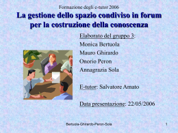 La gestione dello spazio condiviso in forum per la costruzione