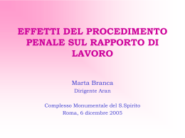 Effetti del procedimento penale sul rapporto di lavoro