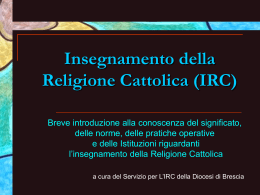 L`insegnamento della Religione Cattolica