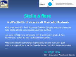 Stelle a flare - Osservatorio Astrofisico di Catania
