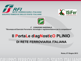 Il portale diagnostico Plinio di Rete Ferroviaria Italiana