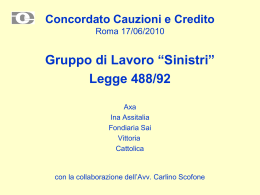TRATTATIVA CON IL MINISTERO - Concordato Cauzione Credito