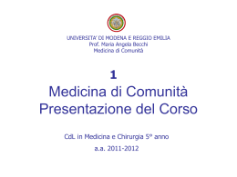 1.Presentazine Corso - Facoltà di Medicina e Chirurgia