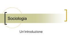 Sociologia - Dipartimento di Scienze sociali, politiche e cognitive