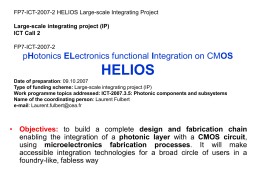 HELIOS pHotonics ELectronics functional Integration on CMOS FP7