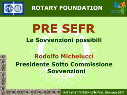 Le Sovvenzioni possibili - Rotary International