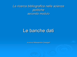le banche dati - Sistema bibliotecario di Ateneo