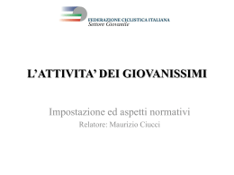 L`attivit&agrave; dei giovanissimi