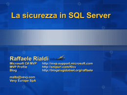 La sicurezza in SQL Server - Center