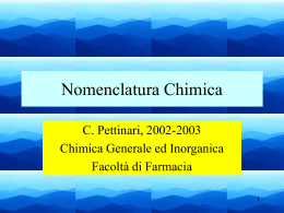 Valenze, nomenclatura e reazioni