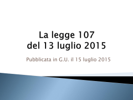 La legge 107 del 13 luglio 2015