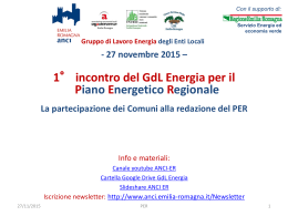 Nuovo Piano Energetico Regionale - ANCI Emilia